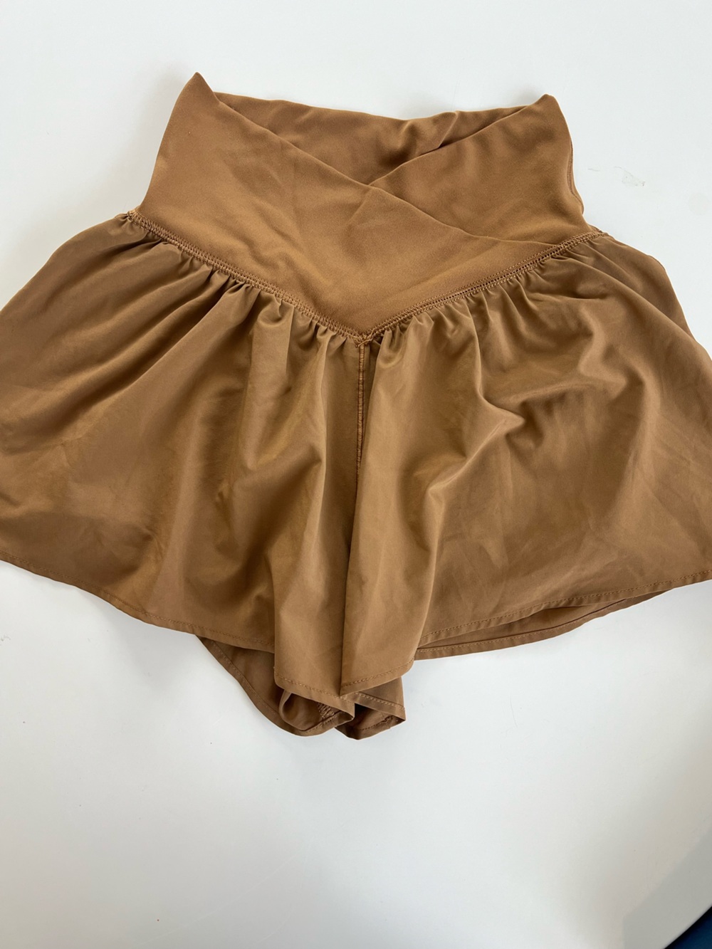aerie offline Camel Brown Flutter athletic short